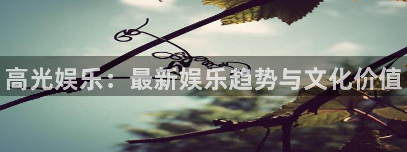 bg大游官方网站：高光娱乐：最新娱乐趋势与文化价值